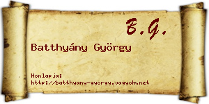 Batthyány György névjegykártya